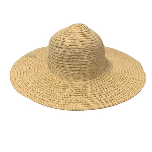 Vintage Straw Brim Hat Beach Vacation Summer Boho Chic Bohemian Cream - Picture 1 of 7